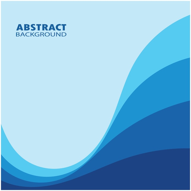 Blue wave vector abstract background flat design stock illustration