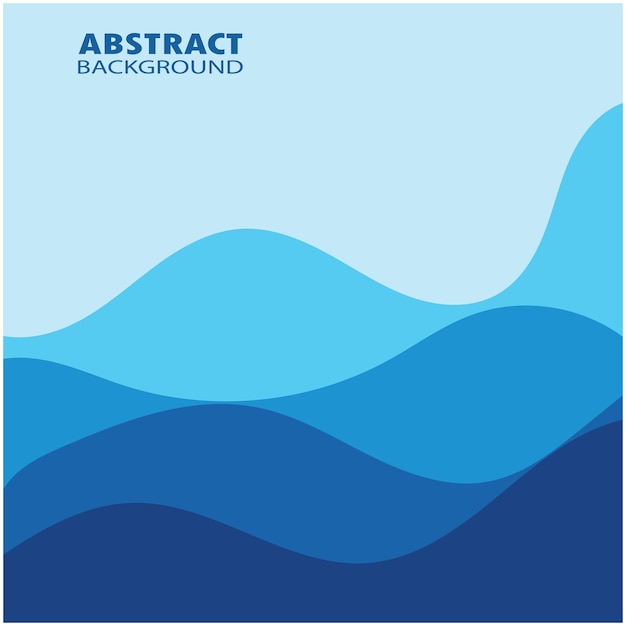 Vector blue wave vector abstract background flat design stock illustration