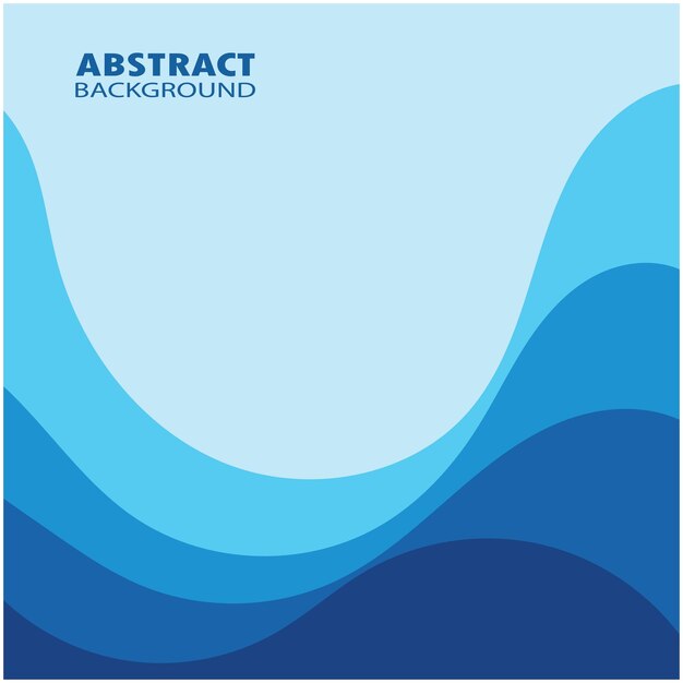 Blue wave vector abstract background flat design stock illustration