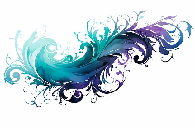 a blue wave with gradient colors in white background