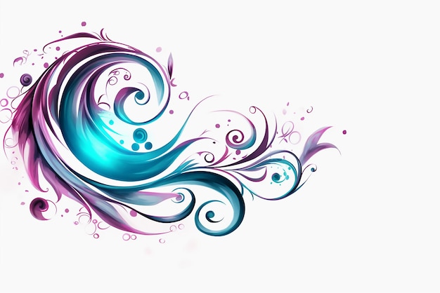 голубая волна с градиентными цветами на белом фоне