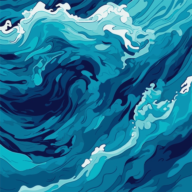 A blue wave with the words ocean in the middle