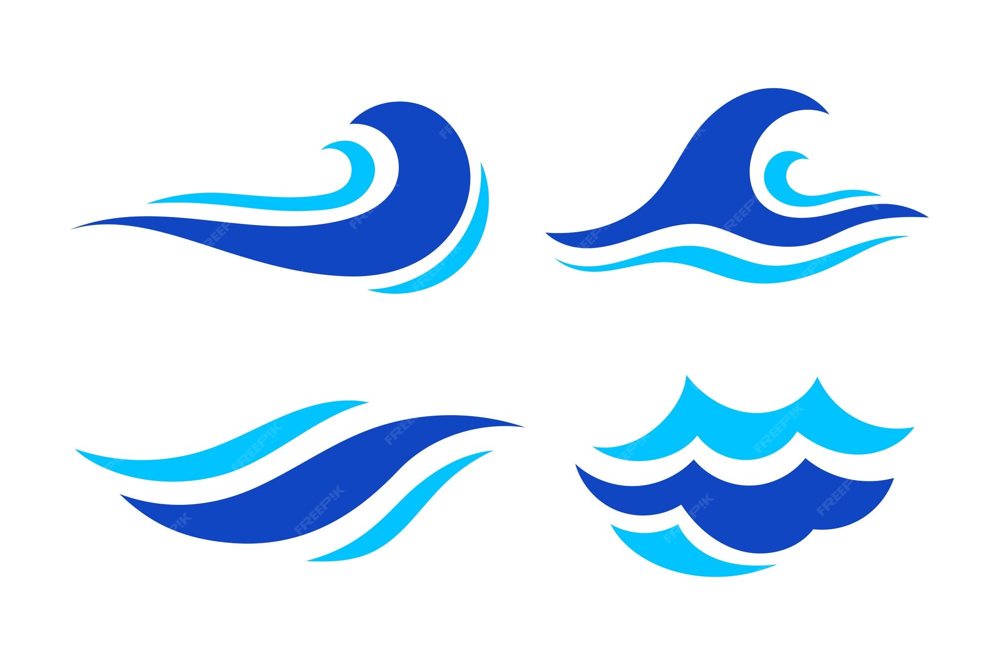 Premium Vector | Blue Waves Set