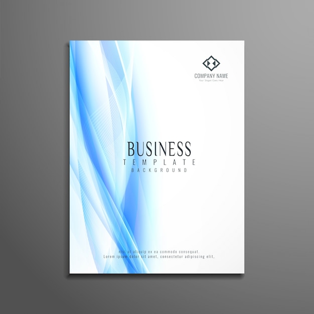 blue wavy corporate flyer design