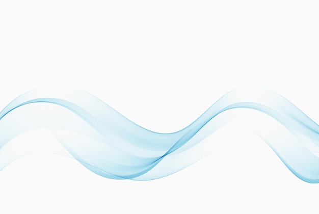 Blue wavy lines abstract wave design element smoky flow of blue wave