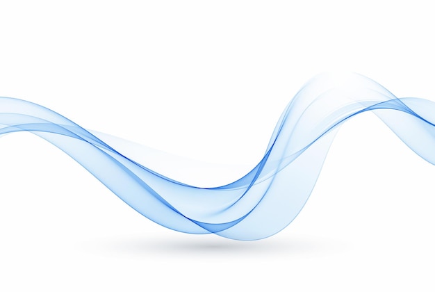 Blue wavy lines transparent vector abstract wave flow