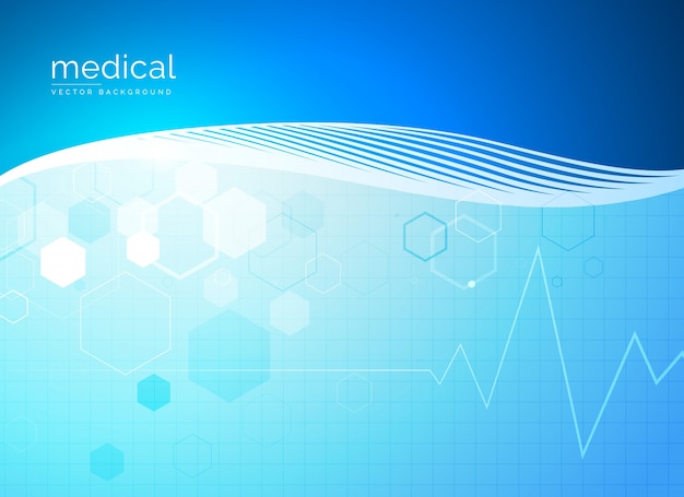 Vector blue wavy medical background