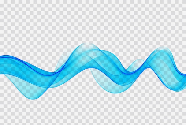 Vector blue wavy smoky wave flow design vector element