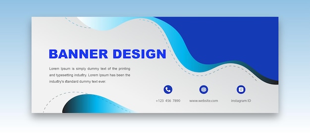 Disegno di banner web blu