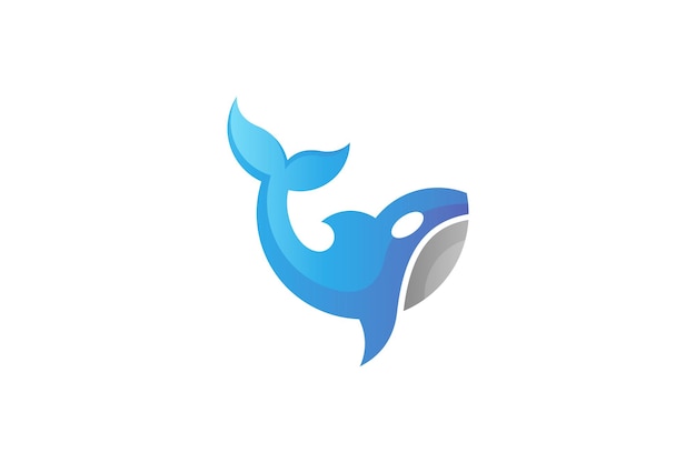 Blue whale animal logo template