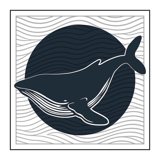 Синий кит животных векторный дизайн