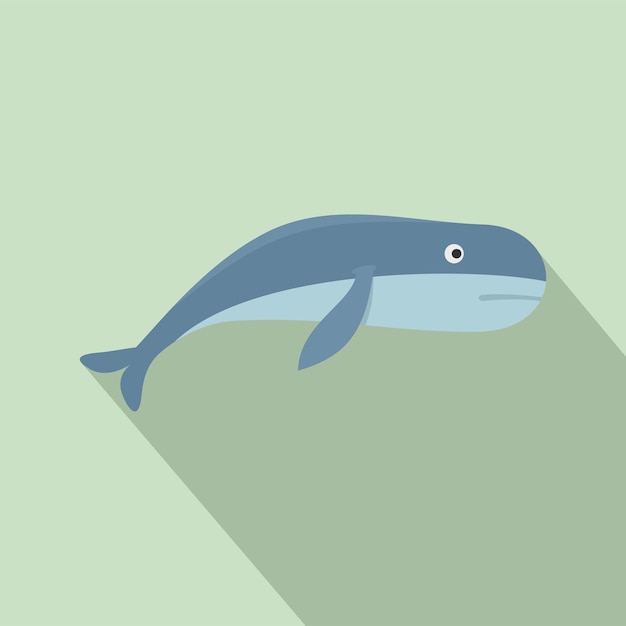 Blue whale icon Flat illustration of blue whale vector icon for web design