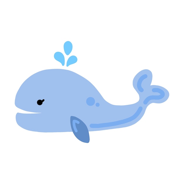 青いクジラ イラスト アイコン シングル