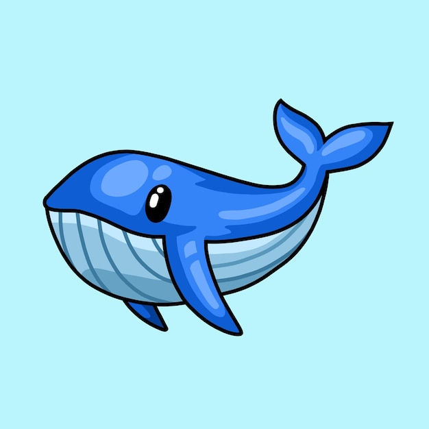 Blue Whale Vector Icon Zomer Elementen