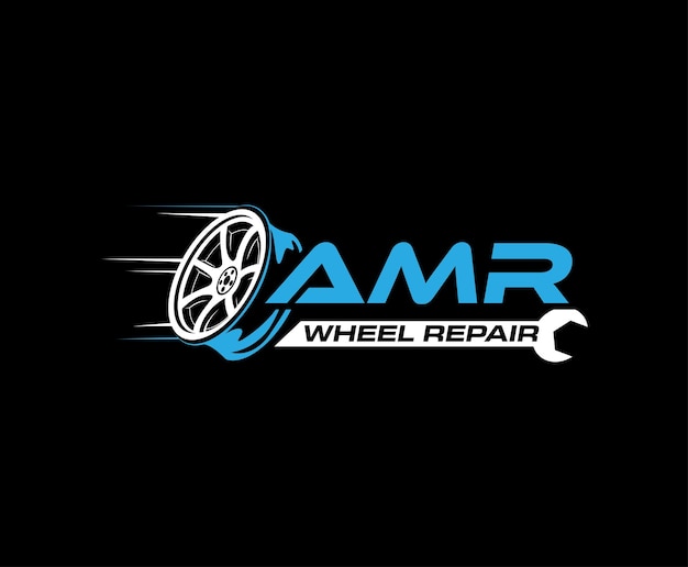 Vector blue wheel repair auto business design template