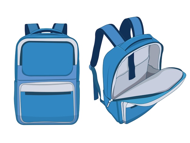 Blue and white backpack 2