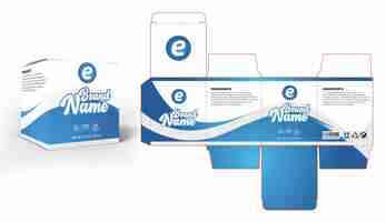 Vector a blue and white box design packaging