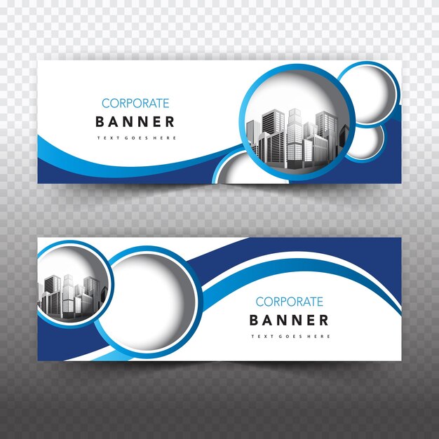 Vector blue and white business banner