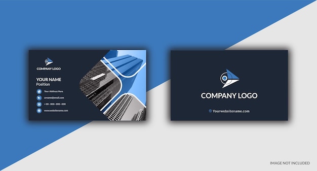 Vector a blue and white business card for company trading