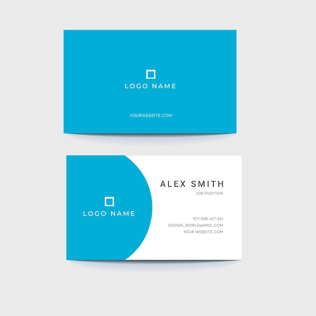 Vector blue and white business card template free vector