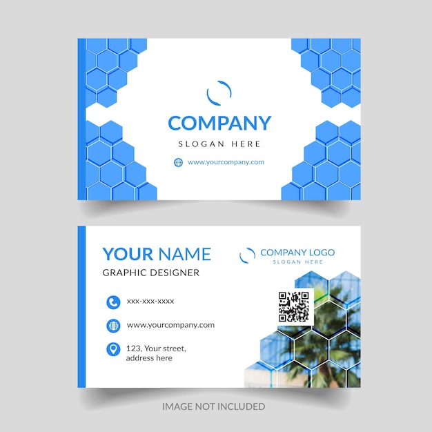 Blue and White Business Card Template