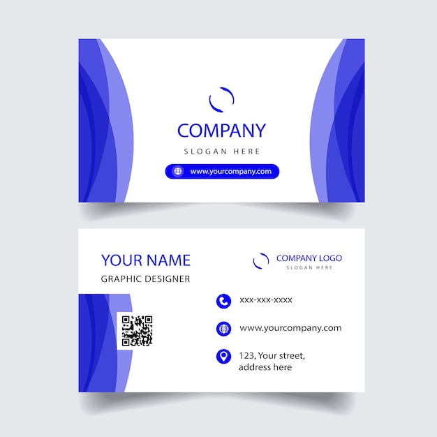 Blue and White Business Card Template
