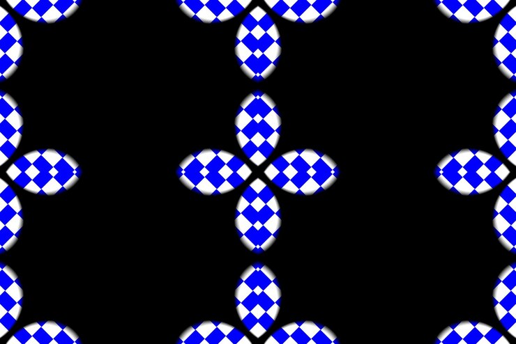 Vector a blue and white checkered pattern with the letter x on it