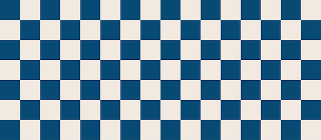 青と白の市松模様に白の四角模様。