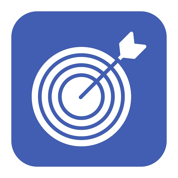 a blue and white circle with an arrow pointing to the right