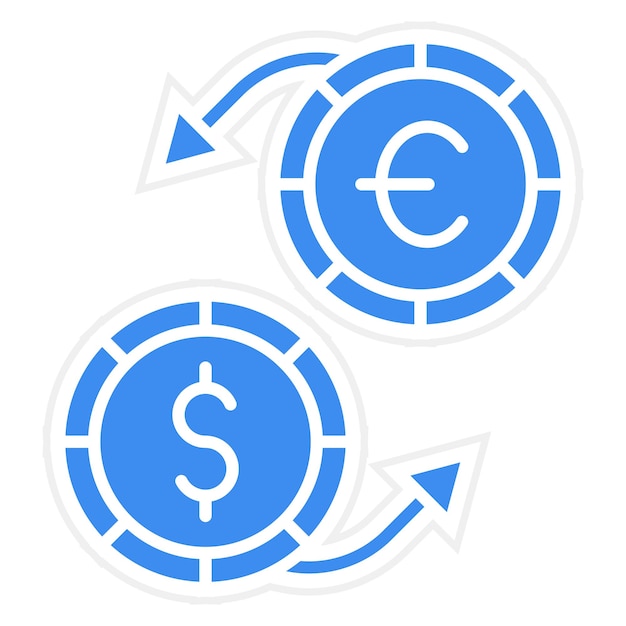 Vector a blue and white circle with a dollar sign on it