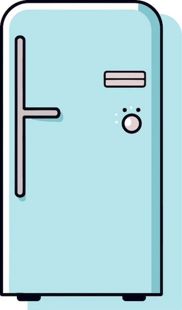 a blue and white door with a button that says  push button
