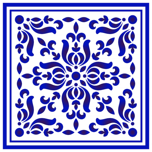 Blue and white floral pattern