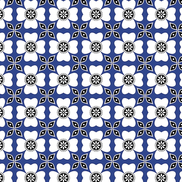 Blue and white geometric pattern