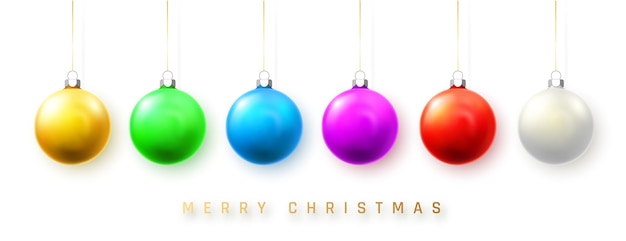 파란색, 흰색, 녹색, 노란색 및 빨간색 크리스마스 공.
