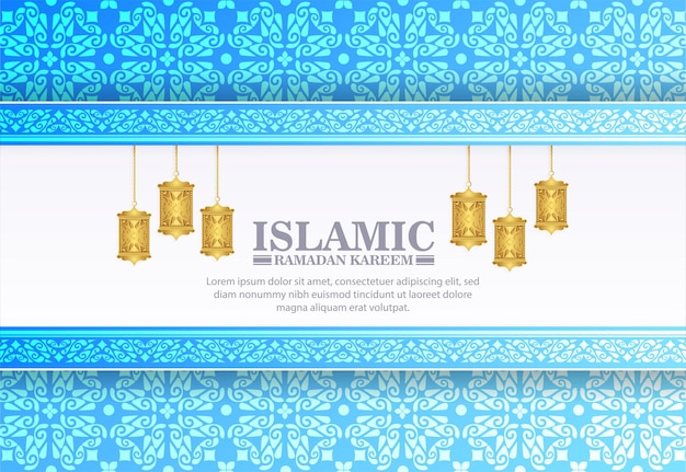 Blue and white islamic background