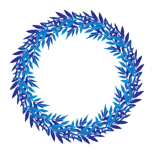 Blue and white leaves border