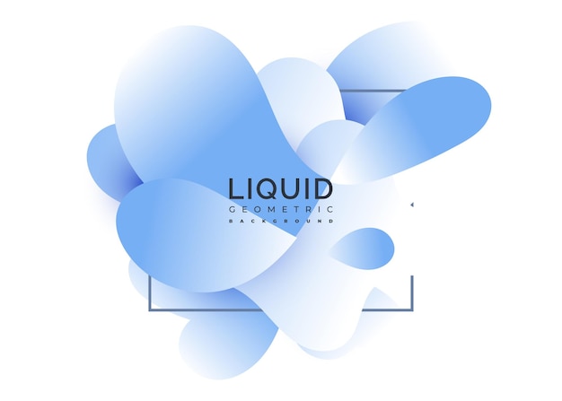 Blue and White Liquid Background Abstract Geometric Background with Fluid Shapes 3D Wavy Liquid Background for Banner or Poster