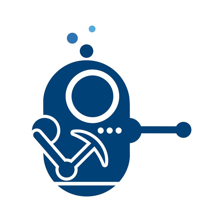Vector blue and white logo for a mining company