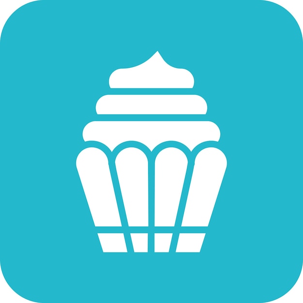 Vector a blue and white logo with a cupcake on it