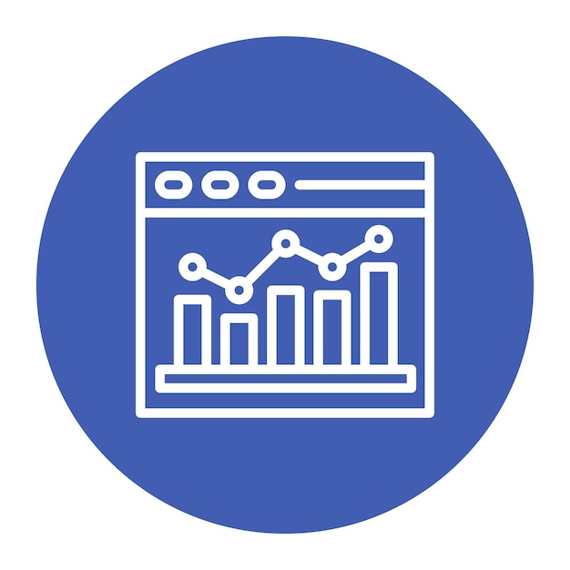 a blue and white logo with a diagram of graphs and graphs