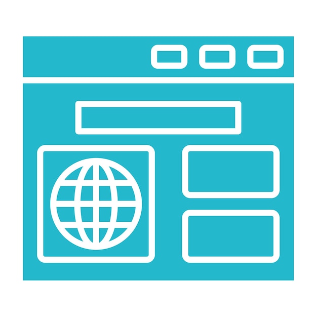a blue and white logo with a globe on it