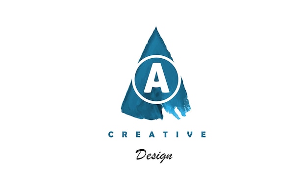 Vector blue and white logo with a letter a