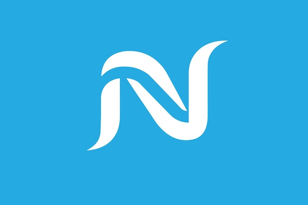 Vector a blue and white logo with the letters n