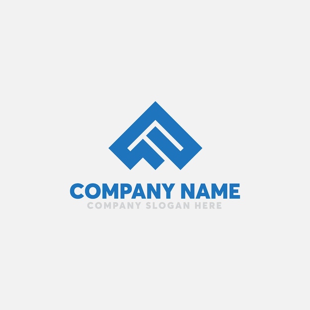 A blue and white logo with a mountain and a logo for company, company, and company.