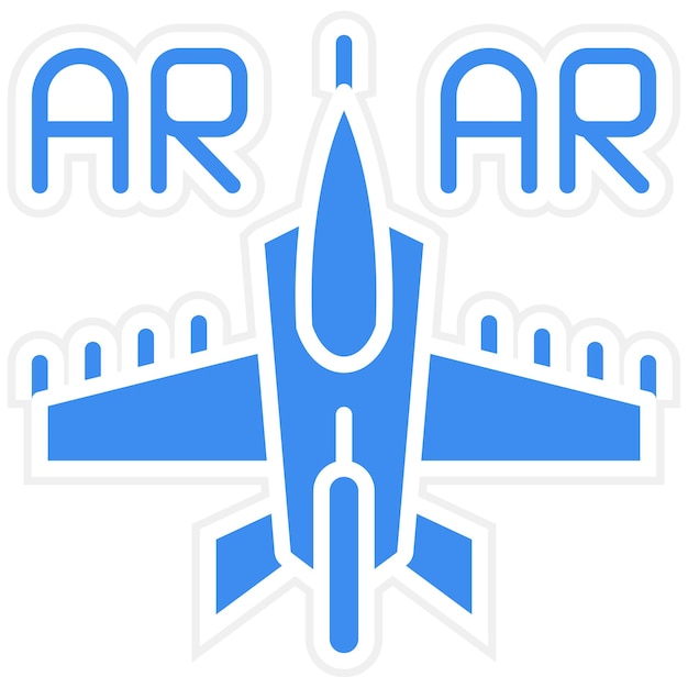 Vector a blue and white logo with a plane on it