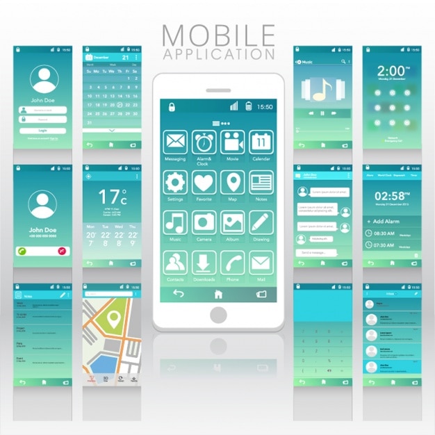blue and white mobile app