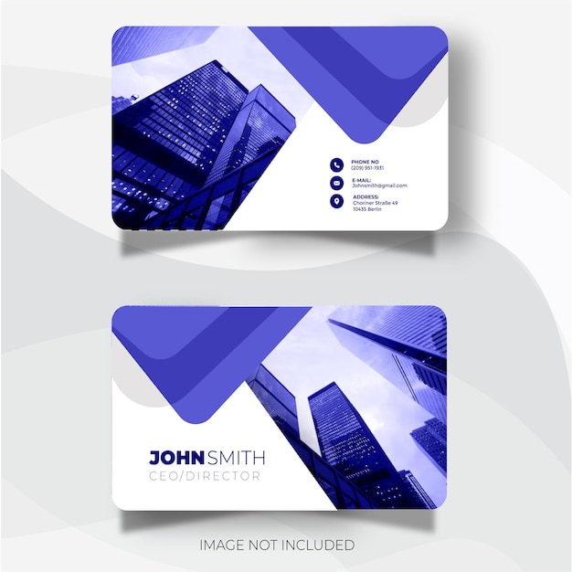 Blue white Modern business card template with a professional look