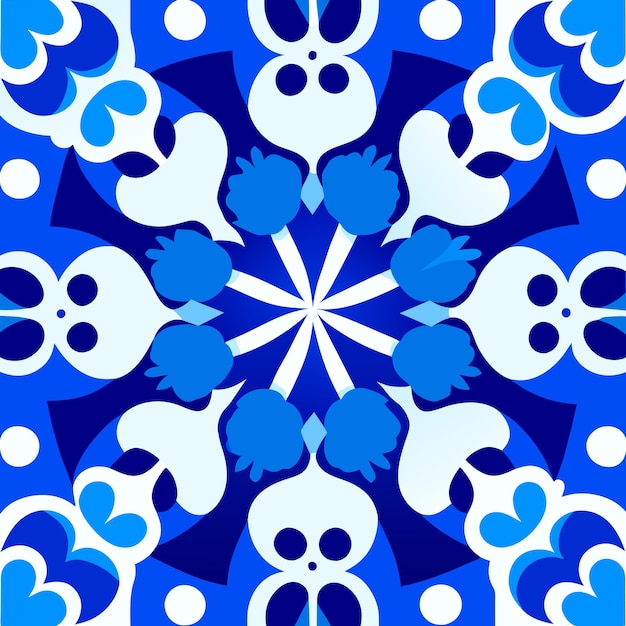 Blue and white pattern on a blue background
