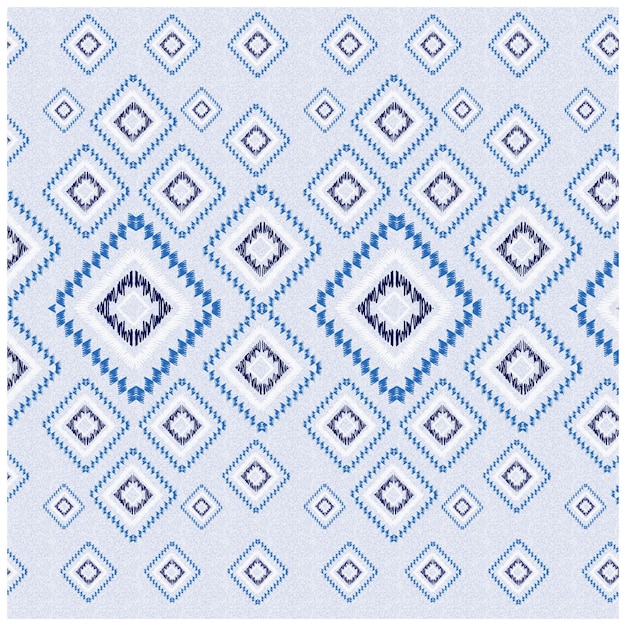 A blue and white pattern with diamonds on it.