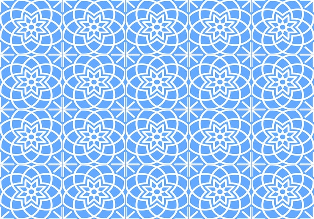 A blue and white pattern with a flower pattern.